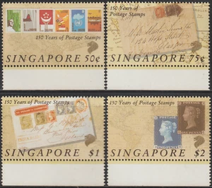 (S145)MALAYSIA SINGAPORE 1990 150 YEARS OF POSTAGE STAMPS SET 4V MNH. FV S$ 4.25 - Picture 1 of 2