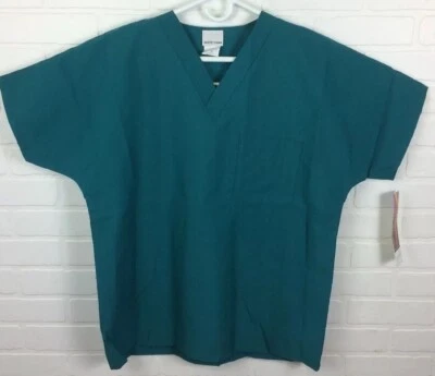 Fundamentals By White Swan Medium Womens V Neck Scrub Top 1157 Green - Image 1 of 4