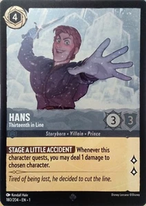 180/204 HANS THIRTEENTH IN LINE FOIL SUPER RARE DISNEY LORCANA CARD - Bild 1 von 1