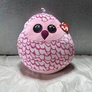 Almohada pequeña de felpa 8” TY Squish-a-Boos PINKY Pink Owl nueva con etiquetas 2021 nueva con etiquetas - Imagen 1 de 13