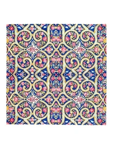 Vintage tile design Velvet table cloth 3' X 3' - Picture 1 of 3