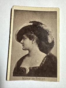 1888 N67 Mdme de Bebian ACTRESS Series Virginia Brights TOBACCO CARD Tab Removed - Picture 1 of 2