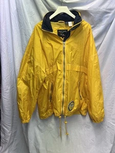 Point Zero Mens windbreaker Size Large Bright Yellow GUC Safety Signals Badge - Picture 1 of 10