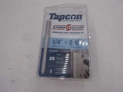Pacote com 25 Tapcon 1/4" x 2-1/4" kit de ancoragem painel furacão 35235 - Imagem 1 de 3