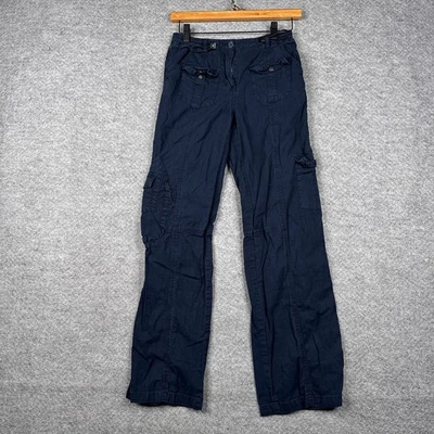 Pantalones cargo John Galt Kim para mujer talla única azul cintura ajustable holgados calce relajado Foto 1 de 4