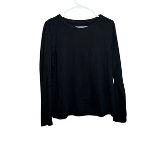 A New Day T-Shirt Women's Medium Black Round Neck Long Sleeve Casual Top - Picture 1 of 10