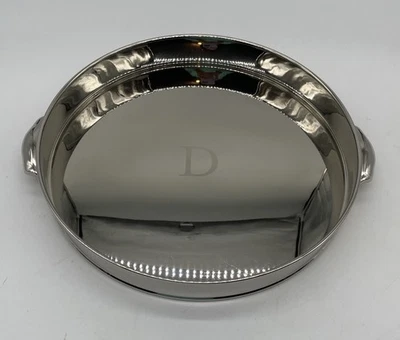 Pottery Barn Stainless Steel Monogrammed “D” Serving Tray - Image 1 of 4