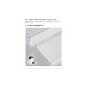 Smart Motorized Blinds Remote Cordless No-Drill Blackout Electric Shades 35 x 72 - Picture 1 of 11