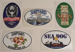5 Vintage Maine Brauerei Aufkleber = Werft, Seadog, Monkey Fist, Old Thumper XX - Bild 1 von 6