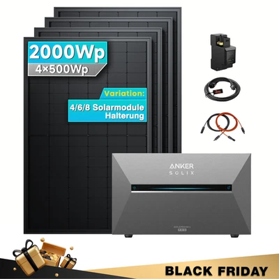 Balkonkraftwerk 2000W mit Speicher Anker Solix Solarbank 3 E2700 Pro Komplettset - Bild 1 von 4