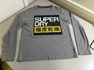 Superdry Shirt Mens 2XL Gray JPN PRO Graphic Tee Sportswear Logo Japan - Picture 1 of 5