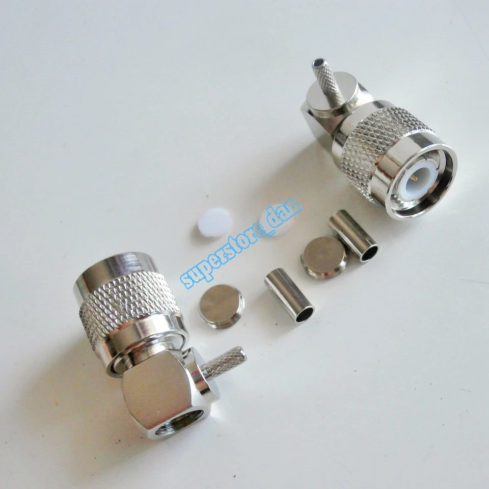 1Pcs TNC male crimp 90° RG174 RG316 LMR100 coax cable right angle RF Connector - Image 1 of 1