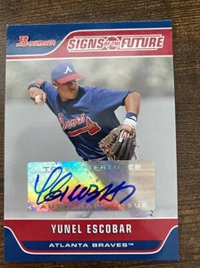 YUNEL ESCOBAR AUTO ~ 2006 BOWMAN / SIGNS OF THE FUTURE AUTOGRAPH #SOF-YE BRAVES - Picture 1 of 4