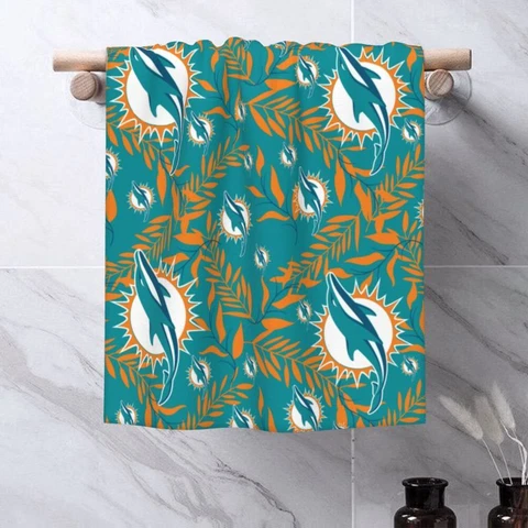 Miami Dolphins Face Wash Cloth Print Towel Sheet Strong Water Absorption Cover