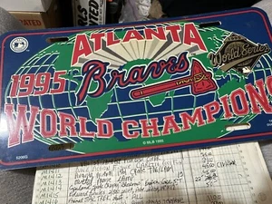 1995 Braves world series champions license plate, plastic - Picture 1 of 2