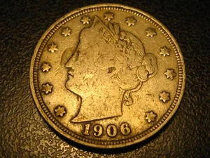 1906 Liberty Head Nickel Fine FULL DATE & RIMS - Picture 1 of 4