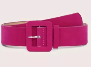 👠🥋Women Rose Red Faux Suede Belt - Picture 1 of 6