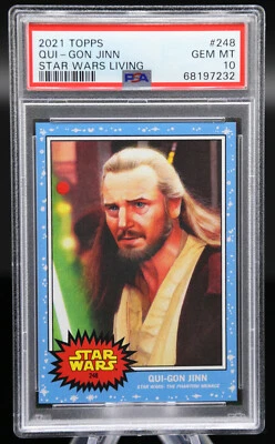 2021 Topps Star Wars Living QUI-GON JINN #248 PR /2,470 PSA 10 Gem Mint 💎 - Image 1 of 2