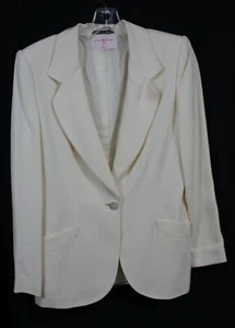Emanuel Ungaro Blazer Paris Collection Ivory Cream Beige Tone on Tone Career 44 - Picture 1 of 6