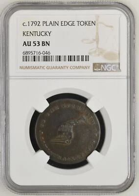1792 Post Colonial Issues Kentucky Tokens NGC AU-53 BN KENTUCKY - Image 1 of 2
