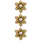  3pcs Flower Brooch Pin Shawl Collar Pin Women Fashionable Alloy Lapel Pin
