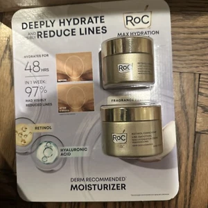 RoC Retinol Correxion Line Smoothing Max 48 Hours Hydration Cream 2pk 5.1ozTotal - Picture 1 of 5