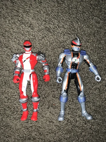 Power Rangers Operation Overdrive Gray Mercury & Red Figures 6" Rangers Lot Of 2 Cover