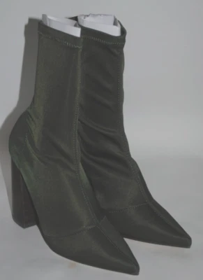 Steve Madden Lombard Verde Oliva Eje Elástico Tacón Apilado Bota Para Mujer 5.5 NUEVA Foto 1 de 4