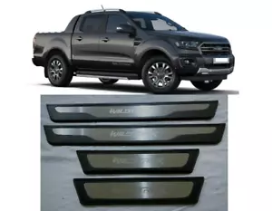 FORD RANGER T6 (2012+) PLACA PROTECTORA CONTRA RASGUÑOS UMBRAL PUERTA 'WILDTRAK' PLATA RN002 - Imagen 1 de 5