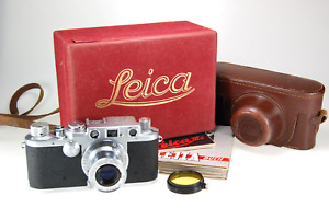 Leica IIIf  Bj.51/52 #596185 mit Elmar 3,5/5cm #710622 Bj.49 + Zub. -LESEN-