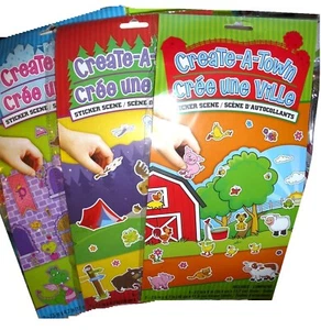 Create-A-Town Aufkleber Szene Sticker 3 verschiedene Sets Prinzessin Bauernhof Camping - Bild 1 von 7