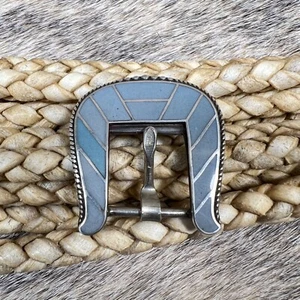 Sterling Silver Inlaid Stone Ranger Belt Buckle - Picture 1 of 6