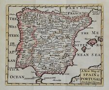 SPAIN & PORTUGAL, John Senex original antique map 1749