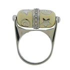 La Nouvelle Bague 18k Gold Diamond Enamel Spinner Ring-Motion Ring-Estate 14.5g