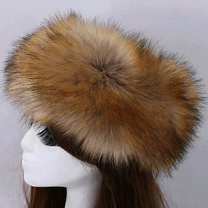Ladies Soft Fluffy Faux Fur Russian Cossack Womens Warm Winter Hat Headbands Cap - Picture 1 of 28