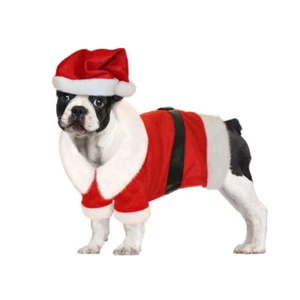 Traje de Navidad Gato Perro Disfraces Peluche Papá Noel Abrigo y Sombrero - Regalo para Amante de los Animales Mascotas - Imagen 1 de 3