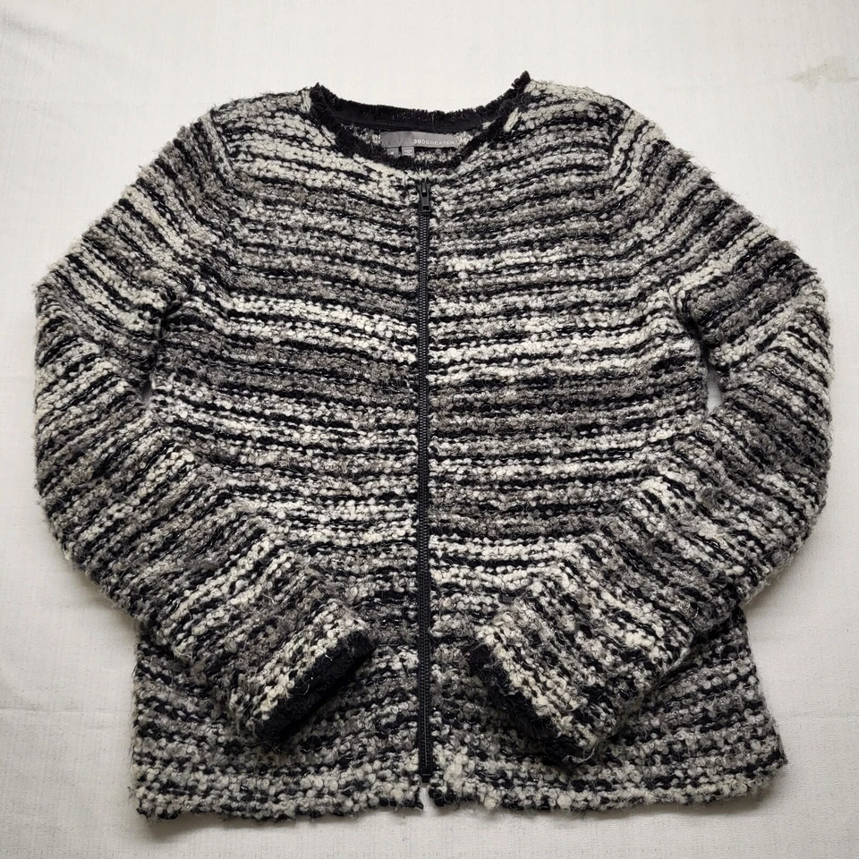 Suéter 360 Cremallera Completa Mujer Pequeño Lana Alpaca Negro Blanco Grueso Clásico Abuela Foto 1 de 4