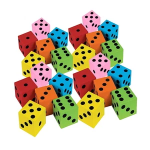 Juego de dados de espuma paquete de 12 bloques cuadrados coloridos surtidos juguetes educativos matemáticas - Imagen 1 de 1