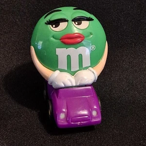Grüner M&M Süßigkeitenspender Lila Auto Burger King 1997 Mini - Bild 1 von 4