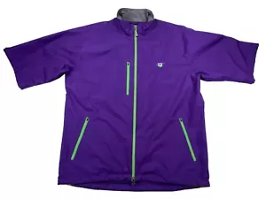 Peter Millar Men’s XL Element Water Windbreaker Jacket Short Sleeve Purple - Picture 1 of 7