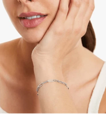 Pulsera de cadena de papel sumergido oro blanco Lucky Charm nueva con etiquetas. Foto 1 de 4