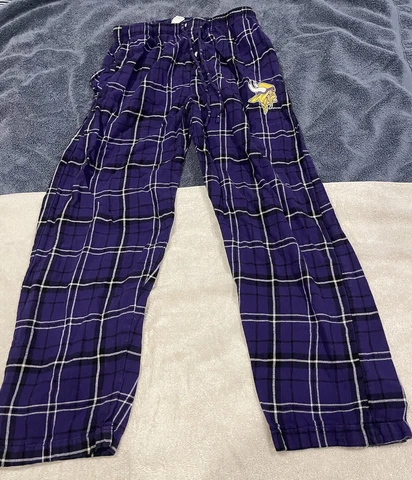 Minnesota Vikings Pajama Pants Men’s Size Medium Bottoms Plaid Purple NFL Cover