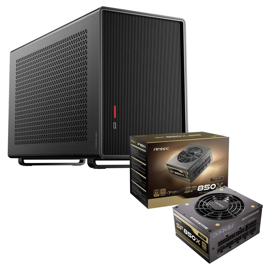 Antec Performance 1M Black Mini-ITX Gaming Case + SF850X Gold SFX Power Supply - Image 1 of 1