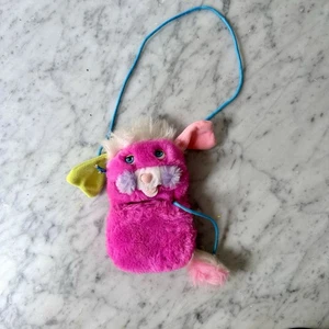 Vintage 80’s 1986 Popples Puffball Kid's Plush Purse Bag w/ Strap Mattel - Picture 1 of 5