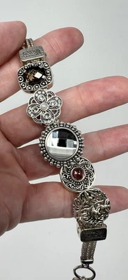 Lori Bonn 925 Triple Strand Slide 5 Charm Bracelet w/ Stoppers - Image 1 of 4