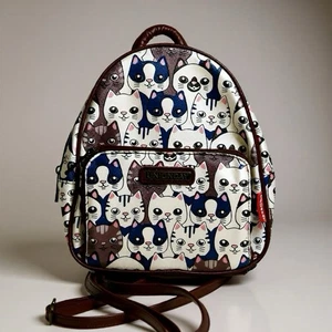 VTG Union Bay Mini Backpack Cats Purse Y2K Boho School - Picture 1 of 7