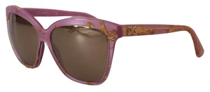 DOLCE & GABBANA Sunglasses DG4251 Pink Gold Full Rim Rectangle Frame Shades - Picture 1 of 11
