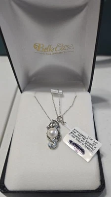 Collar Colgante PERLA DE AGUA DULCE Y CABALLITO DE MAR BELK 18" Foto 1 de 2