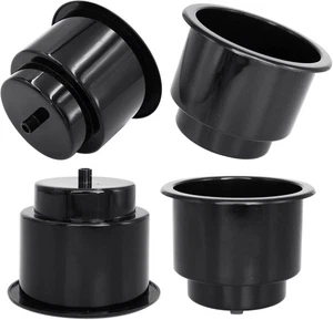 4PCS Black Plastic Cup Drink Holder Insert with Drain for Marine Boat RV Drop In - Bild 1 von 6