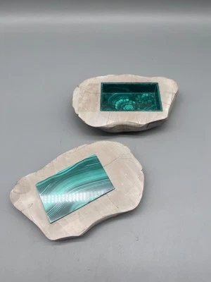 SCATOLA SASSO SCULTURA ROMOLO GRASSI PIETRA E MALACHITE CON SCATOLA - Immagine 1 di 4